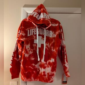 Lifeguard Red Tie-Dye Hoodie In Size Small NWT